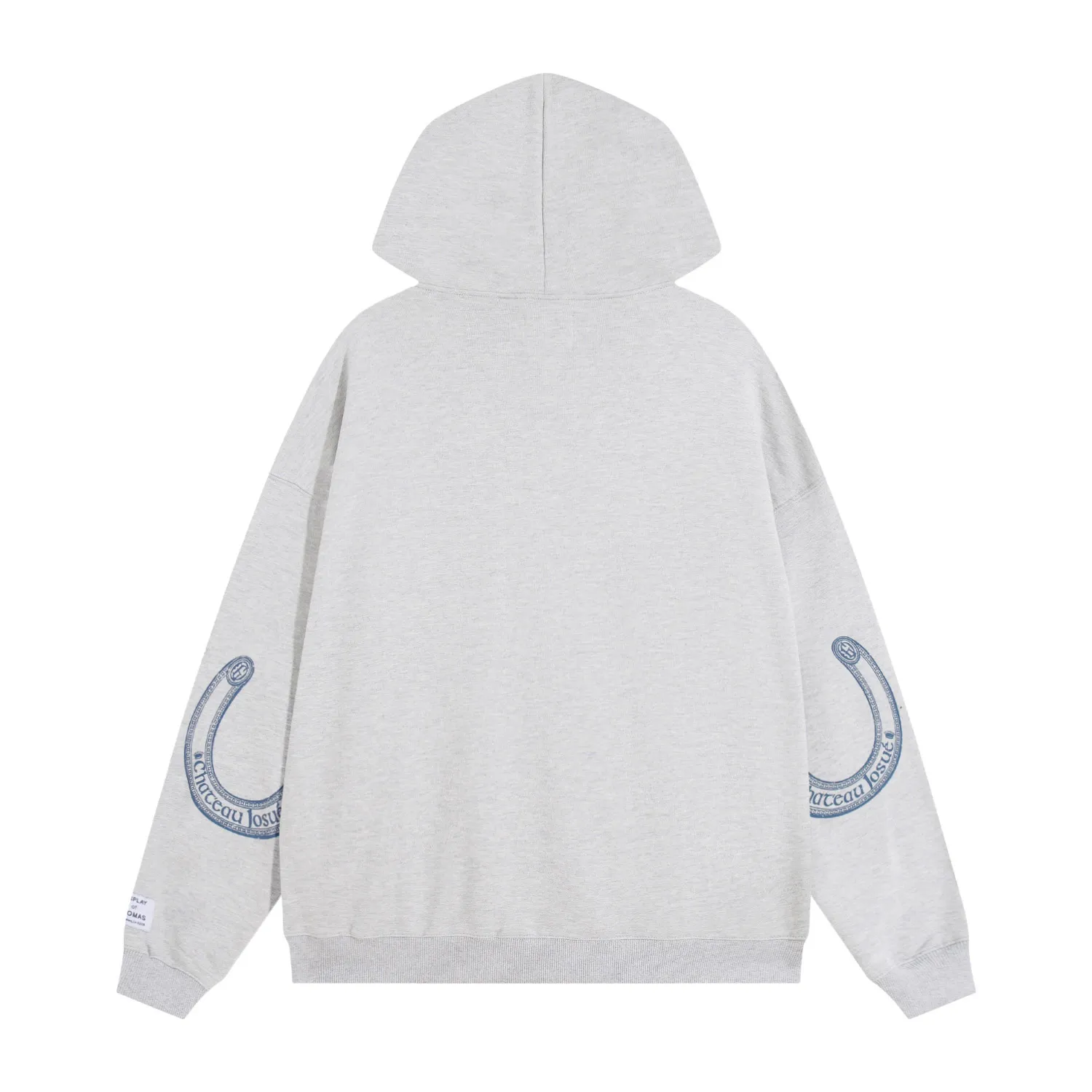 802#Gallery Dept New Slogan Horseshoe Design Printed Hoodie American High Street Hooded Sweatshirt Light Gray Blue S~XL P180